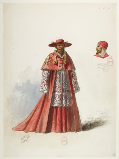 Saint-Saëns - Enrico VIII - Bozzetti di costumi - Lacoste da Eugene Lacoste
